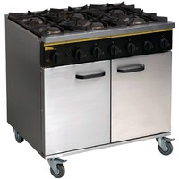 Mobiel Professioneel Gasfornuis met Gasoven | 6 Branders