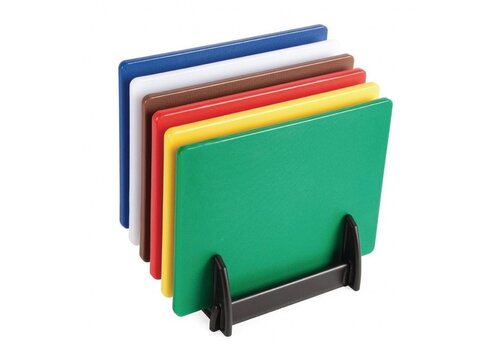  Hygiplas 6 snijplanken 45x30x1,25cm incl. standaard 
