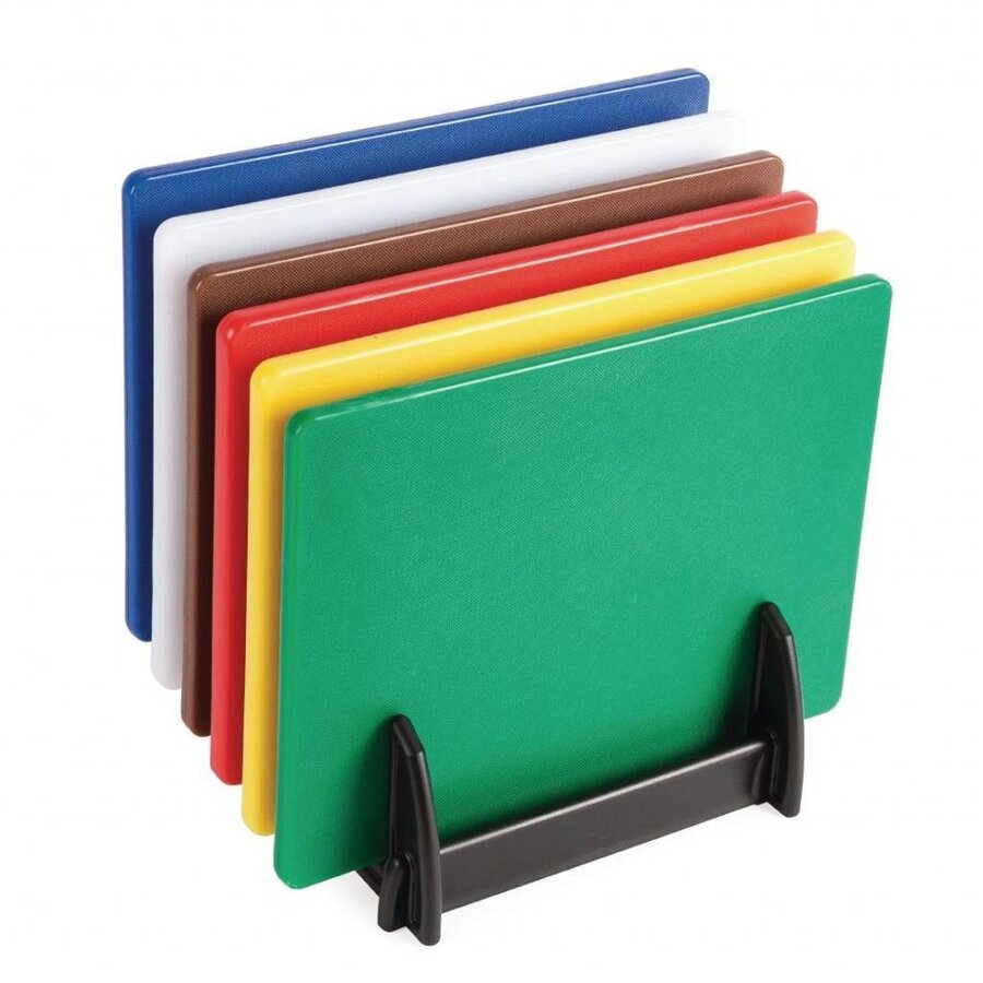 6 snijplanken 45x30x1,25cm incl. standaard