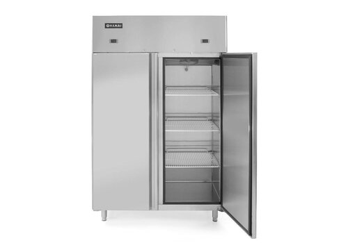  HorecaTraders Combi Koelkast & Vrieskast RVS 410+410 Liter 