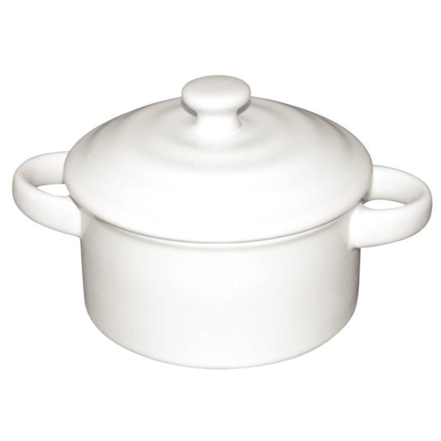 Porselein minipan wit (4 stuks)