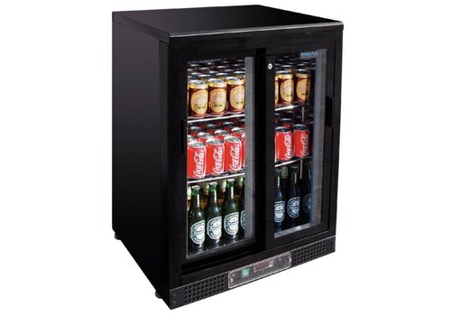  Polar Barkoelkast zwart met schuifdeur | 92,5x60x54 cm 