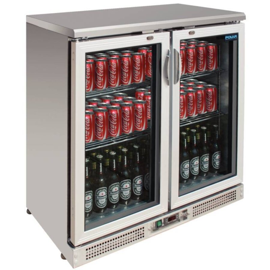 RVS Bar Display dubbele klapdeur 92,5x90x52 cm (HXBXD)