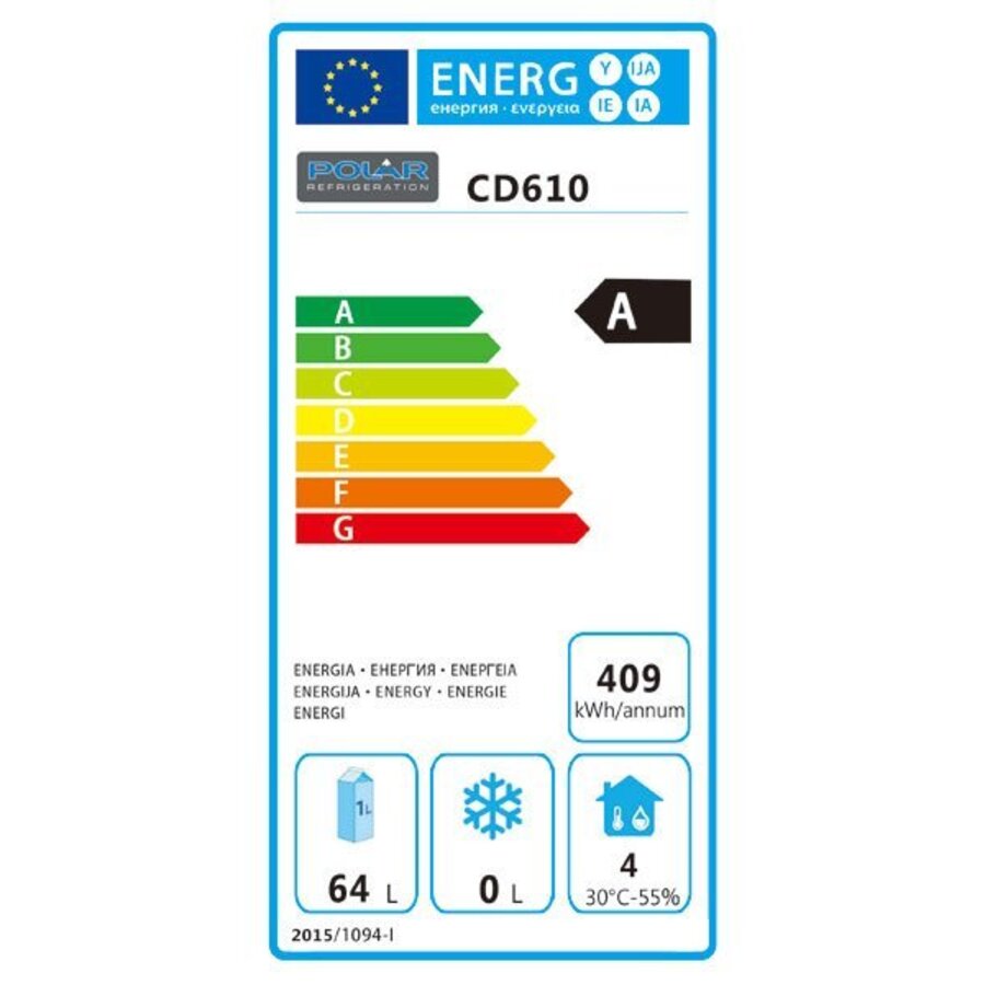Mini Koelkast Wit  met klapdeur | 150 liter