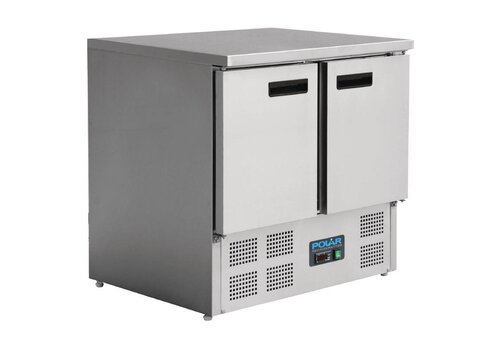  HorecaTraders Gekoelde RVS werkbank | 2-deurs | 88 x 90 x 70 cm 