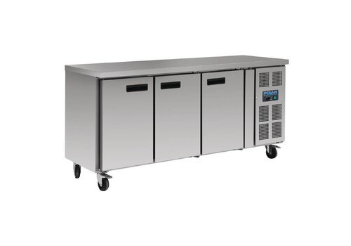  Polar RVS werkbank met wielen 3-deurs | 86 x 180 x 70 cm 