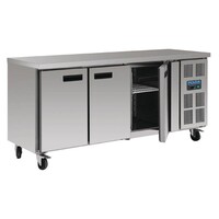 RVS werkbank met wielen 3-deurs | 86 x 180 x 70 cm