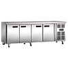Koelwerkbank RVS 4-deurs en wielen | 86 x 223 x 60 cm