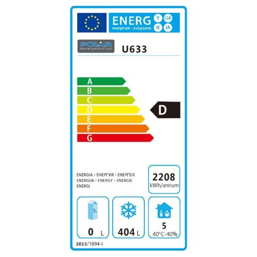 Inox Bedrijfsvrieskast 650 liter