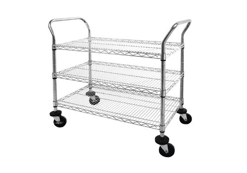  Vogue Serveerwagen met 3 Bladen 96(h)x91x45cm 