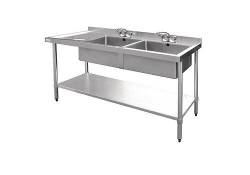  Vogue RVS spoeltafel | 2 spoelbakken rechts |180x60x90 cm 