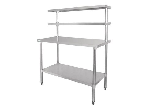  Vogue RVS Werktafel met Planken | 180 x 150 x 60 cm 