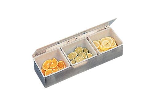  HorecaTraders RVS Bardispenser | 3 uitneembare bakjes 