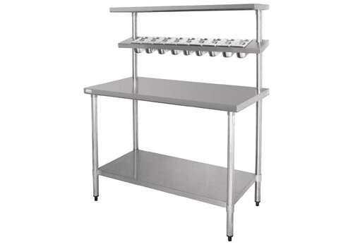  Vogue RVS Werktafel & Wandplank | 180 x 150 x 60 cm 