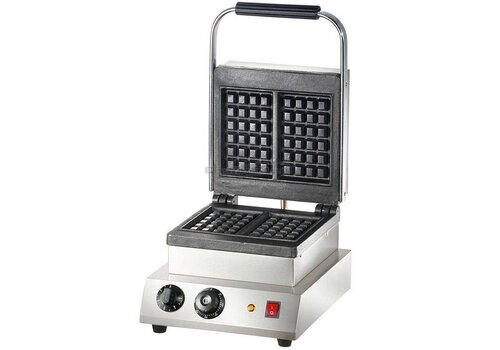  HorecaTraders Dubbele Wafelijzerapparaat wafels 10 x 17 cm 