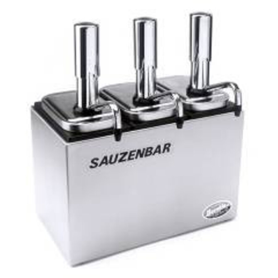 Luxe Sauzenbar met 4 rvs dispensers - 4 x 3,5 Liter