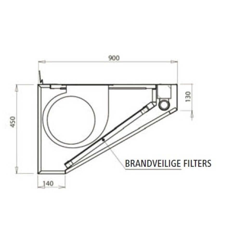 Afzuiger Grootkeuken Met Motor | 130x90x45cm