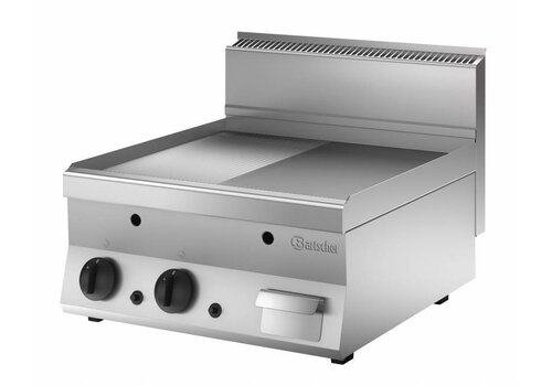  Bartscher Gas Grillplaat Glad en Geribbeld | 60x65cm 