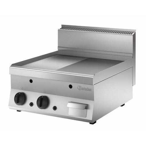  Bartscher Gas Grillplaat Glad en Geribbeld | 60x65cm 