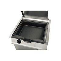 Elektrische kantelbare braadpan met hand bediend kantelwiel