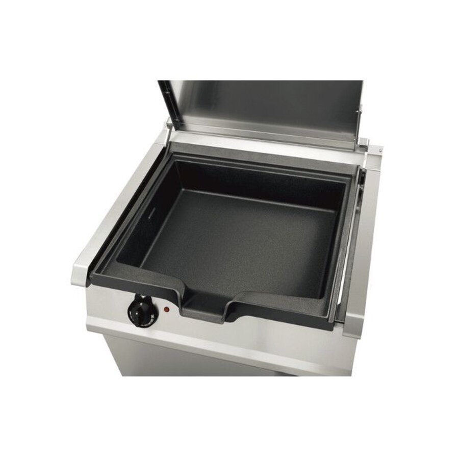 Elektrische kantelbare braadpan met hand bediend kantelwiel