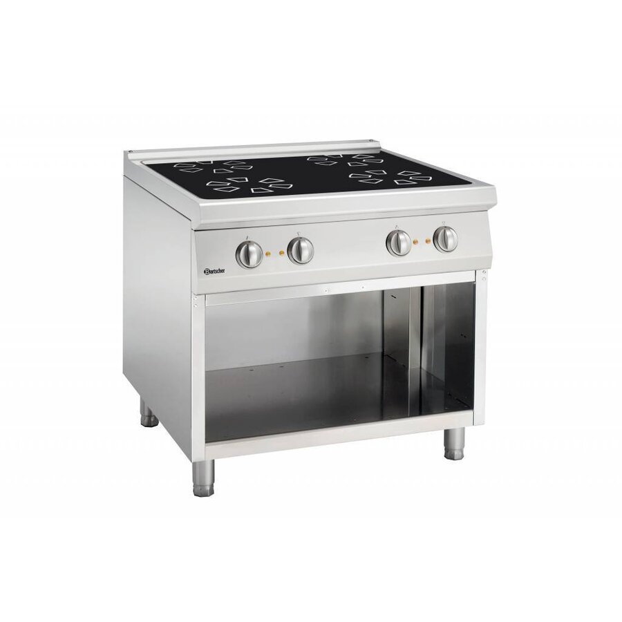 profesioneel Keramisch fornuis met open onderbouw