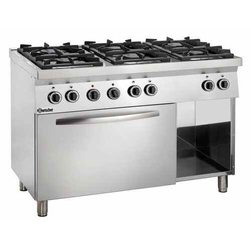  Bartscher Gas Fornuis met Elektrische Oven | 6 Branders 