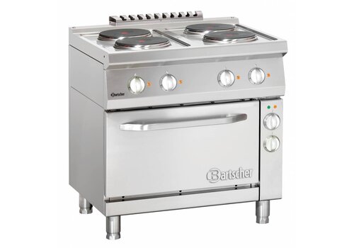  Bartscher elektrisch fornuis met elektrische oven | 4 kookplaten 