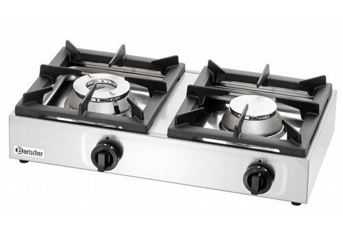  Bartscher RVS Propaan Gas Kooktafel 11kW | 2 Branders 