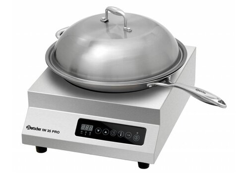  Bartscher Inductie Wokstel met Pan Edelstaal | 3500Watt 