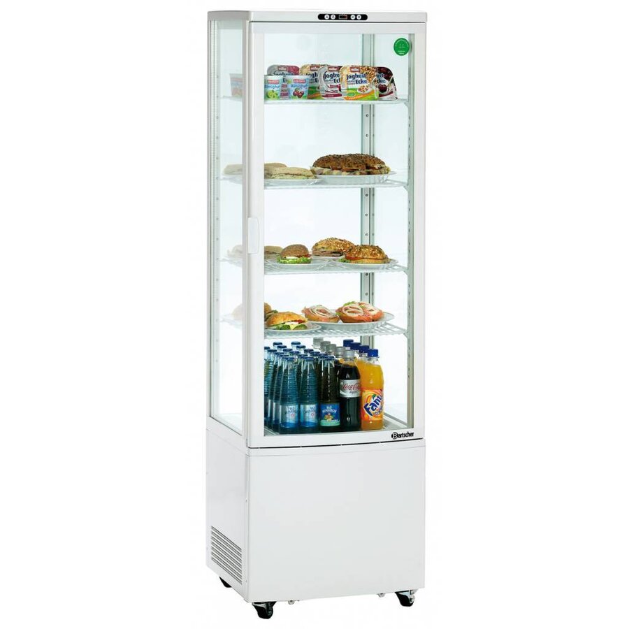 Witte Koelvitrine met wielen - 237 Liter