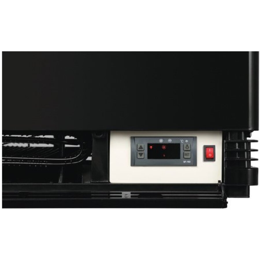 Zwarte opzetvitrine met verlichting - 78 Liter