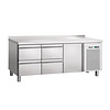 Koelwerkbank RVS | 1 deur 4 lades spatrand | 179 x 70 x 85 cm