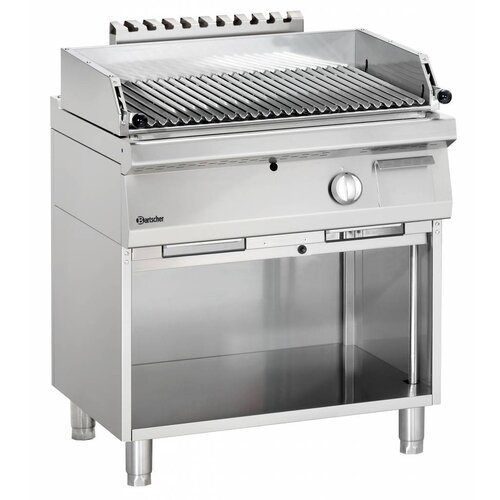 Bartscher Gas lavasteengrill met open onderbouw Serie 700 