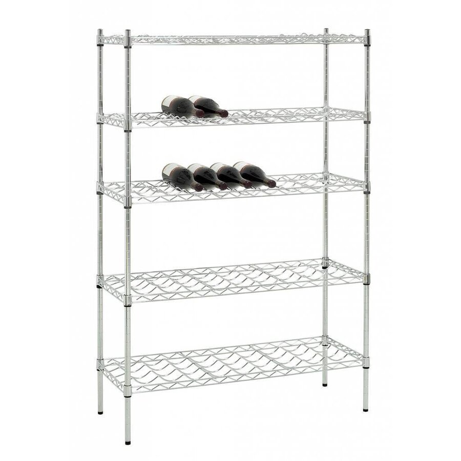 Wijnrek verchroomd 130 flessen - BEST VERKOCHT