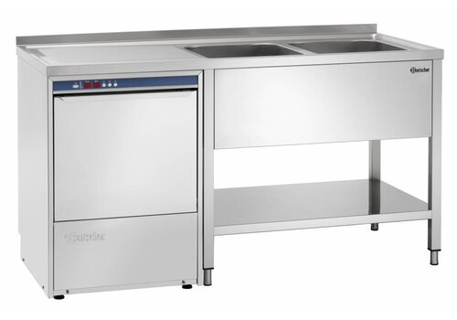  Bartscher RVS Spoeltafel | 2 spoelbakken rechts | 160x70x85 cm 