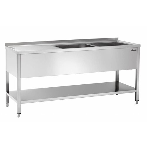  Bartscher Spoel tafel RVS met 2 spoelbakken | 180x70x85 cm 