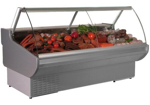  HorecaTraders Vleestoonbank - Gebogen Kantelruit 