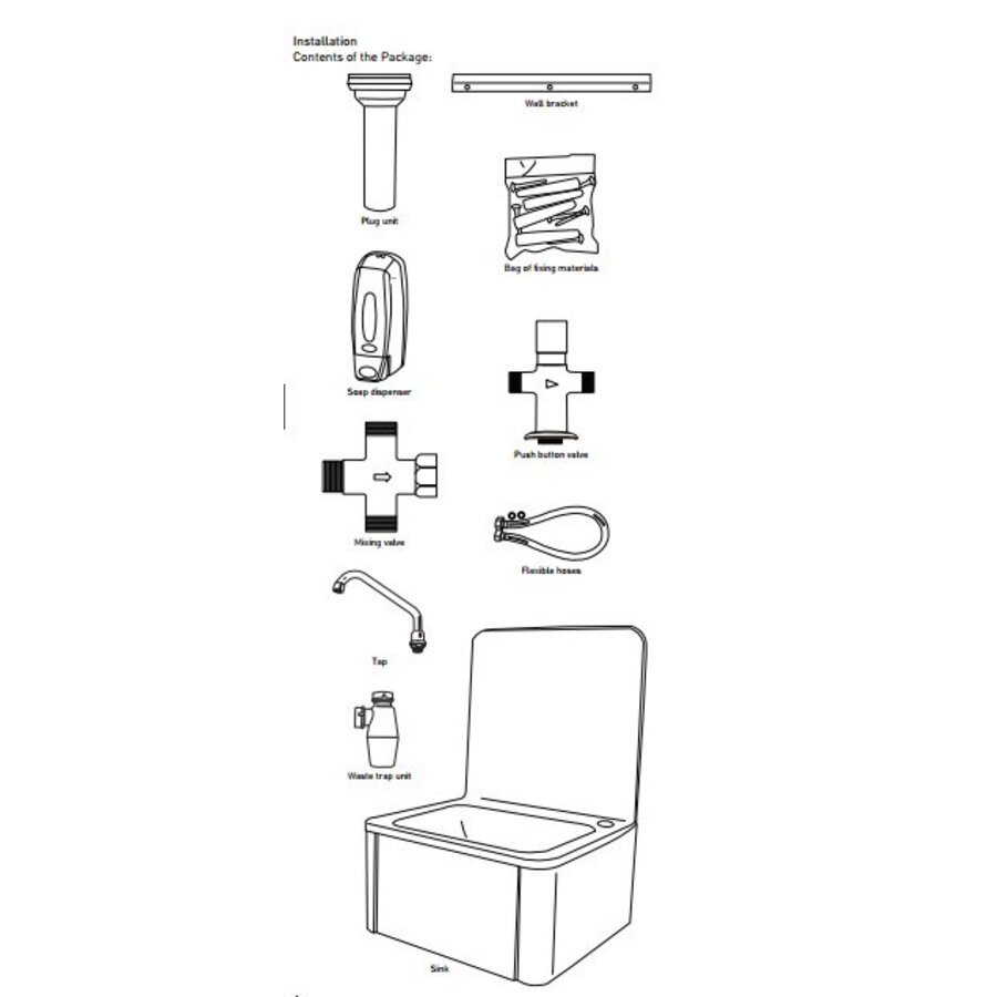 Kleine Wasbak met Kniebediening | Best Verkocht
