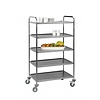 RVS Serveer-afruimwagen met 5 bladen 154(h)x86x54cm