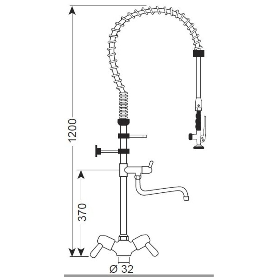 Professionele Voorspoeldouche met Spoelkraan