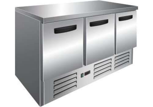  Saro Koelwerkbank met 3 deuren RVS |136 x 70 x 85 cm 