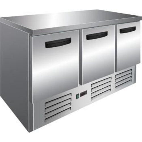  Saro Koelwerkbank met 3 deuren RVS |136 x 70 x 85 cm 