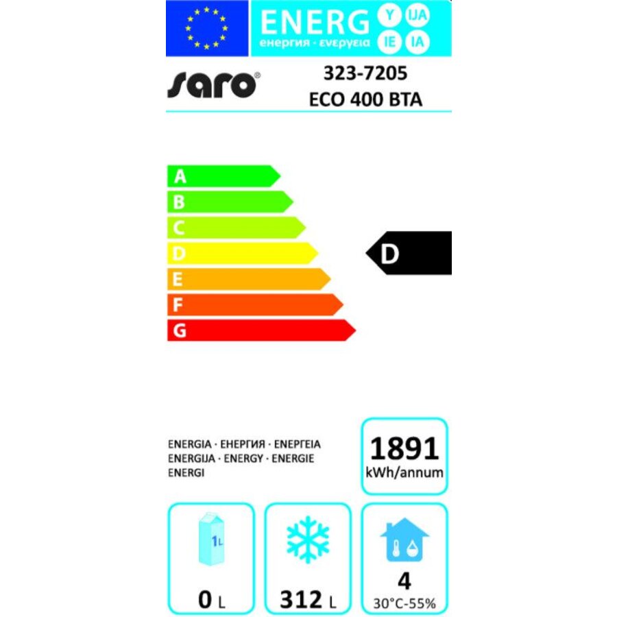 Luchtgekoelde Vrieskast 523 Liter Professioneel