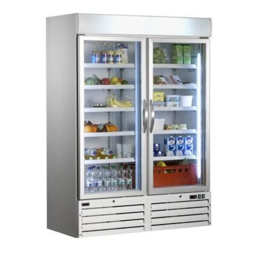 Koelkast met 2 glazen deuren