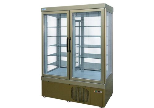  HorecaTraders Horeca Gebaksvitrine 10 Roosters Aluminium / Brons 