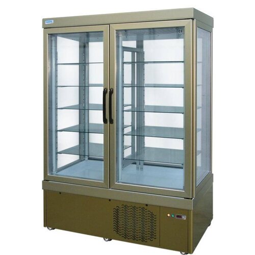  HorecaTraders Horeca Gebaksvitrine 10 Roosters Aluminium / Brons 