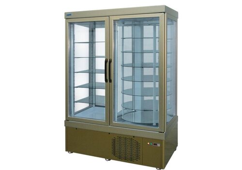  HorecaTraders Gebaksvitrine met roterende platen en roosters 