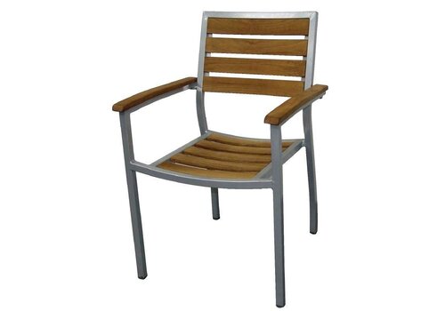  HorecaTraders Teakhout Terrasstoel Stapelbaar |set 4 stuks 