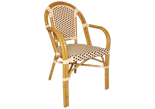  Bolero Kunststof rotan stoel met armleuning | set 4 stuks 